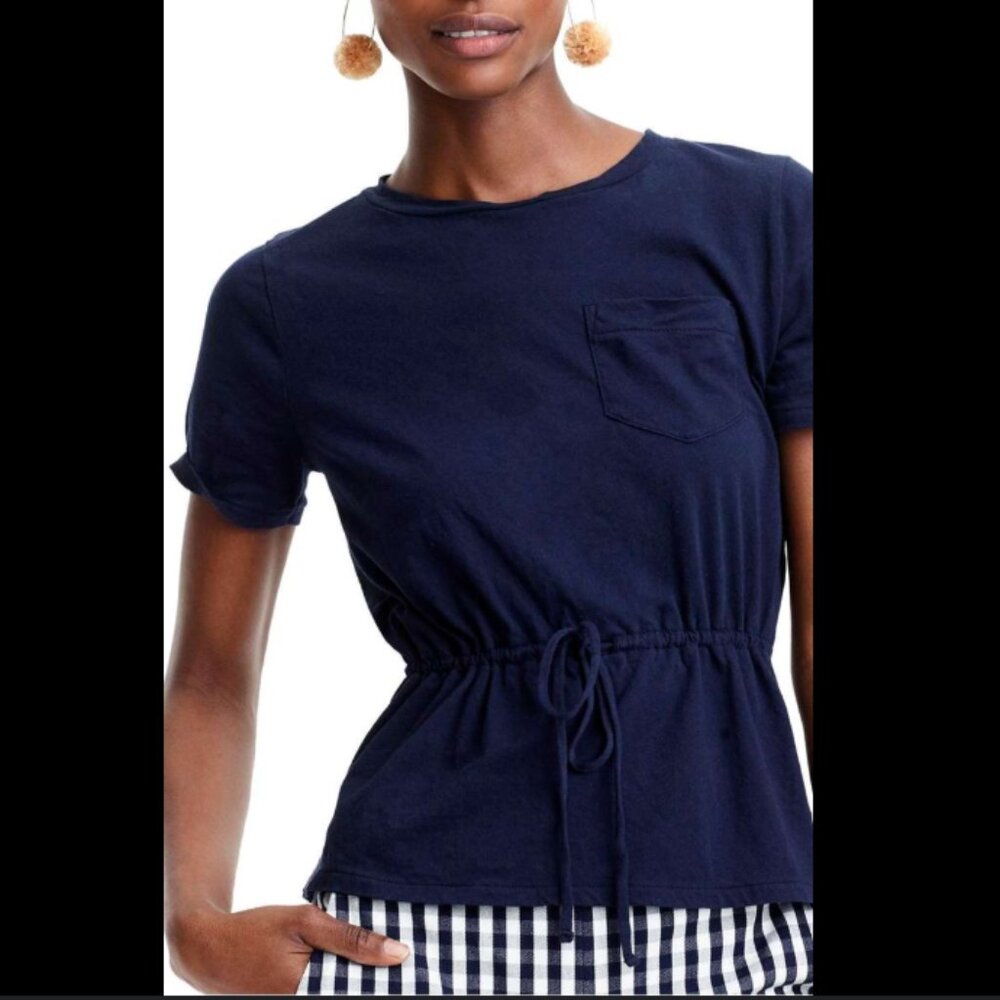 J.Crew Tie Waste Navy T-Shirt - Size XXS